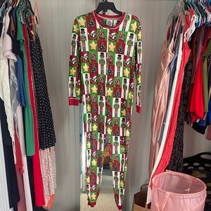 Christmas Buc-ee’s Nutcracker & Star Unisex One-Piece Pajama - Red & Green